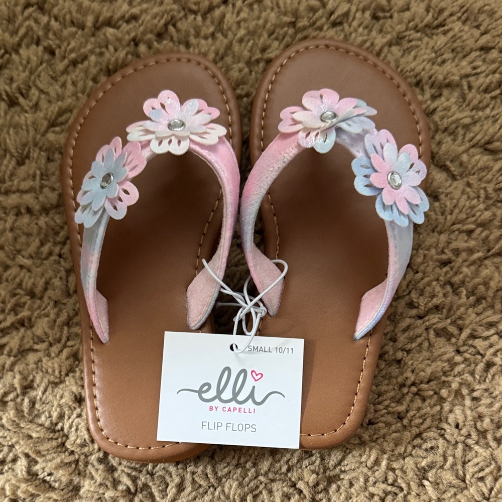 Pink and White Kids Flip Flops